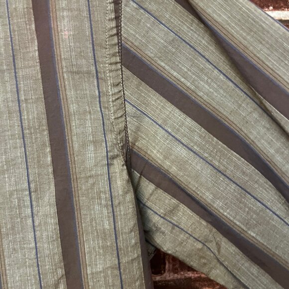 Armani Collezioni Men's Mandarin Collar Striped Long Sleeve Shirt - Size M - Picture 9 of 11